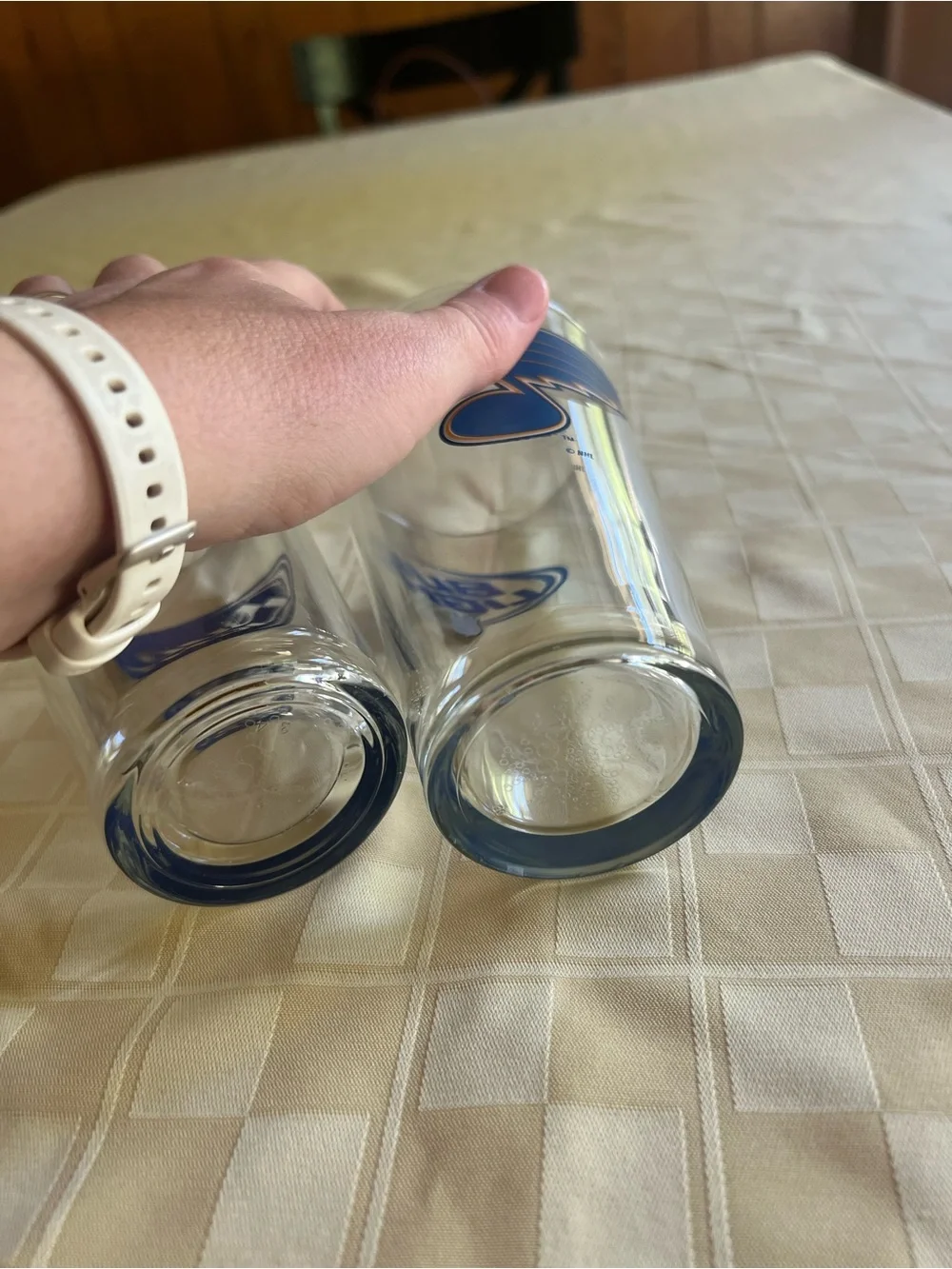 Budweiser Blue Logo Pint Glasses - Blue and White